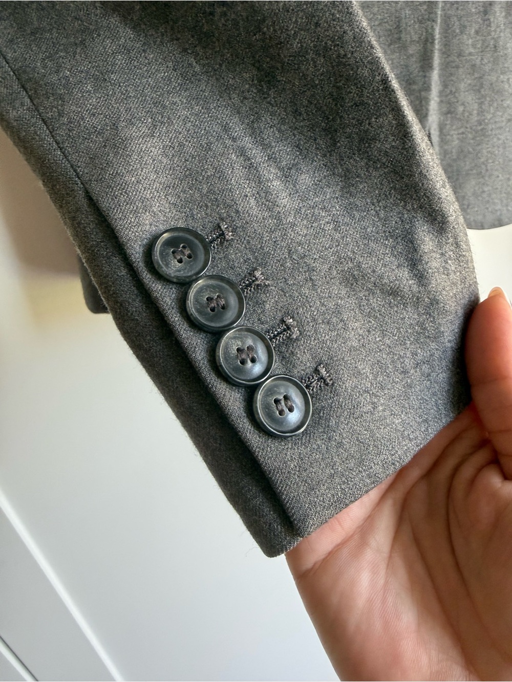 THEORY Dief Pure Flannel Wool Blazer Grey Size 2 - Picture 5 of 11